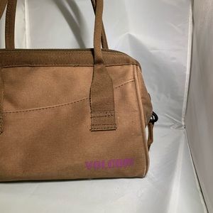 Volcom Brown handbag with zipper closure & pocket